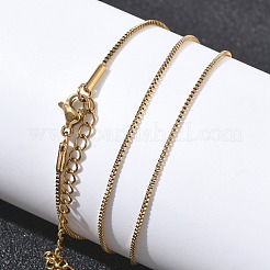 10Pcs 1MM 304 Stainless Steel Box Chain Necklaces&nbsp;NJEW-G203-07G