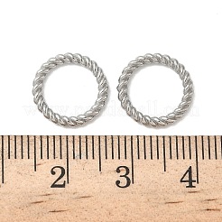 304ステンレス鋼ツイストリングリンキングリング  変色しない  ステンレス鋼色  12x1.5mm  内径：8.5mm&nbsp;X-STAS-L300-005D-P