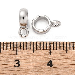 真鍮チューブベイル  カドミウムフリー＆ニッケルフリー＆鉛フリー  プラチナ  9x6x2mm  穴：1.6mm  内径：4.2mm&nbsp;KK-H513-02P