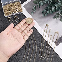 半完成品 304 ステンレススチール アズキチェーンネックレス  カニカン付き  コネクタチャームネックレス製作用  ゴールドカラー  18.5インチ〜18.8インチ（47~47.8cm）  2mm  穴：2.5mm  12個/箱&nbsp;STAS-UN0038-66G