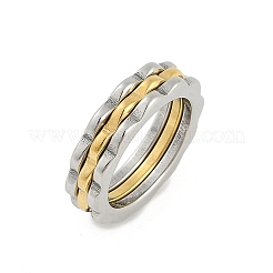 女性用304ステンレススチール指輪  ゴールデン·ステンレス鋼色  usサイズ7（17.3mm）&nbsp;RJEW-A052-01A-GP