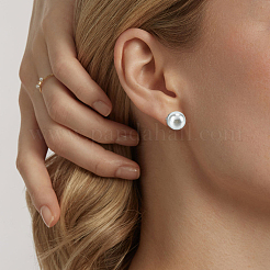 Stainless Steel Half Round Stud Earring Findings&nbsp;STAS-SP0002-03