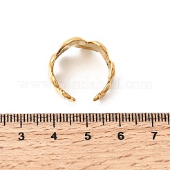 女性用304ステンレススチールオープンカフリング5個  イオンプレーティング（ip）  18KGP本金メッキ  6.5~17.5mm  内径：16.1~17.4mm&nbsp;RJEW-K313-08G