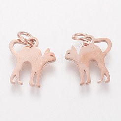 201 Stainless Steel Kitten Pendants&nbsp;STAS-S105-T465R