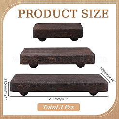 3Pcs 3 Sizes Wood Display Pedestals for Rings Earrings Bracelets&nbsp;ODIS-WH0331-71A