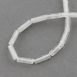 天然石クオーツクリスタルビーズ連売り  ロッククリスタルビーズ  チューブ  透明  13x4~5mm  穴：1mm  約27~30個/連  15.3インチ&nbsp;X-G-R181-22