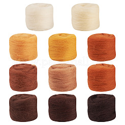 55G 11 Colors Needle Felting Wool Roving&nbsp;DIY-TA0012-86