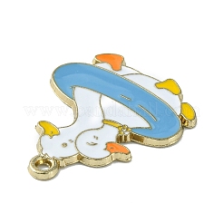 Light Gold Tone Alloy Enamel Pendants&nbsp;ENAM-C013-01B