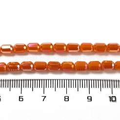 電気メッキガラスビーズセット  多面カット  ABカラー  コラム  チョコレート  4x5~6mm  穴：1mm  約80個/連  40~48cm&nbsp;EGLA-D031-01N