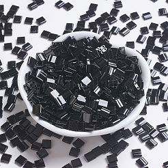MIYUKIティラビーズ  日本製シードビーズ  2穴  （tl401)黒  5x5x1.9mm  穴：0.8mm  約5900個/500g&nbsp;SEED-MY05-TL401
