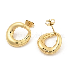 Donut PVD Vacuum Plating 304 Stainless Steel Stud Earrings for Women&nbsp;EJEW-C120-07G