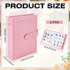 Imitation Leather Earring Displays Storage Book&nbsp;EDIS-WH0022-45A