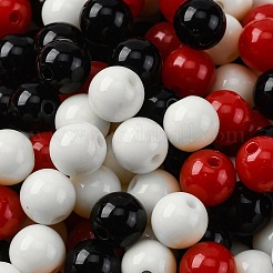 不透明なアクリルビーズ  ラウンド  ブラック  7~7.5x7.5~7.8x7.5~7.8mm  穴：1.6mm&nbsp;SACR-Q004-02M