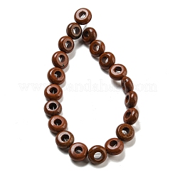 天然石レッドジャスパービーズ連売り  ロンデル  10~10.5x4~4.5mm  穴：1.2mm  約20個/連  7.95''（20.2センチメートル）&nbsp;G-P536-A08-01
