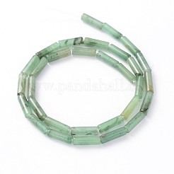 円柱天然のグリーンアベンチュリンビーズ連売り  13x4mm  穴：1mm  約30個/連  15.7インチ&nbsp;G-N0153-58