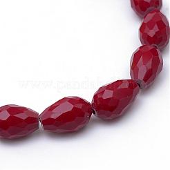 Solid Color Glass Faceted teardrop&nbsp;X-GLAA-Q052B-03