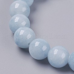 天然石イエロージェイド翡翠ビーズストレッチブレスレット  染め  ラウンド  ミックスカラー  2インチ（5cm）  ビーズ：10mm&nbsp;BJEW-P209-M-10mm