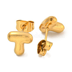 Chunk Letter 304 Stainless Steel Stud Earrings for Women&nbsp;LS-EJEW-G386-01T-G