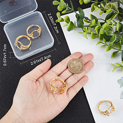 調整可能な真鍮リング部品4個  パッドリングのセッティング  楕円形のトレイを持つ花  24KGP本金メッキ  usサイズ12 1/4(21.5mm)  トレイ：17.5x13mm&nbsp;KK-BBC0008-71