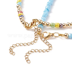 2Pcs 2 Style Glass Seed Pearl Beaded Necklaces Set&nbsp;NJEW-JN03936