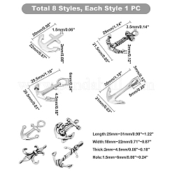 8Pcs 8 Styles 304 Stainless Steel Links Connectors&nbsp;STAS-UN0021-25AS