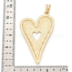 ラックめっき合金大きなペンダント  ハート  カドミウムフリー＆鉛フリー  マットゴールドカラー  89x55x5mm  穴：11.5x5mm&nbsp;PALLOY-N179-51MG