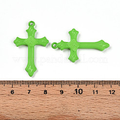 オペークアクリルパーツ  クロス  ライム  36x22x3mm  穴：1.6~2mm  約1040個/500g&nbsp;SACR-WH0017-01B