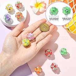 10Pcs 10 Colors Fruit Round Resin Beads&nbsp;RESI-CJ0004-94