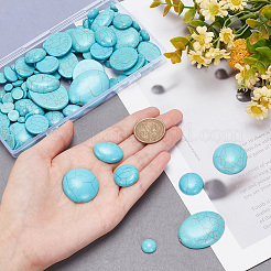 132Pcs 14 Styles Synthetic Turquoise Cabochons&nbsp;TURQ-AR0001-24