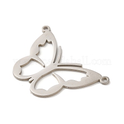 変色しない201ステンレススチールペンダント  蝶  ステンレス鋼色  20.5x30x1mm  穴：1.4mm&nbsp;STAS-B049-15P