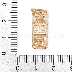 真鍮チャーム  タクシー  丸カン付き  ミックスカラー  23x9x11mm  穴：4mm&nbsp;KK-B145-01B-KCGS