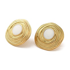 Ion Plating(IP) 304 Stainless Steel Flat Round Stud Earrings&nbsp;EJEW-C114-05G