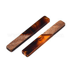 Transparent Resin & Walnut Wood Big Pendants&nbsp;RESI-N025-034-C02