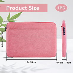 キャンバス、ポリコットン製キャリーケースバッグ  長方形  ライトコーラル  340x235x17.5mm&nbsp;ABAG-WH20005-05A