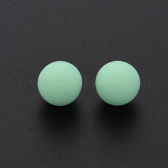 不透明なアクリルビーズ  艶消し  穴がない  ラウンド  アクアマリン  8mm  約1600個/500g&nbsp;MACR-S373-57-K05