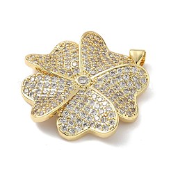 Brass Micro Pave Cubic Zirconia Pendants&nbsp;KK-L239-035G