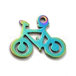 イオンプレーティング（IP）201ステンレスペンダント  自転車チャーム  虹色  11x14x1mm  穴：1.2mm&nbsp;STAS-A066-05M