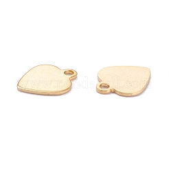 ステンレススチールチャーム201個  レーザー切断  ハート  18KGP本金メッキ  9x8x0.5mm  穴：1.2mm&nbsp;STAS-B001-07A-G