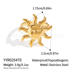 Adjustable 304 Stainless Steel Open Cuff Rings for Women&nbsp;RU7636