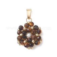 Natural Mixed Gemstone Faceted Round Cluster Flower Pendants&nbsp;PALLOY-MZ01197