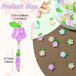 60Pcs 6 Colors Glass Pendants&nbsp;PALLOY-CJ00062