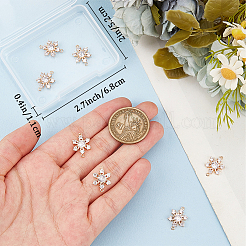 10Pcs Brass Micro Pave Clear Cubic Zirconia Connector Charms&nbsp;ZIRC-BBC0002-86A