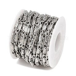 304ステンレススチールルマキナチェーン  溶接されていない  スプールで  ステンレス鋼色  15x4x4mm&nbsp;CHS-P028-06P