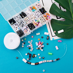 DIY Alphabet Themed Stretch Bracelet Making Kits&nbsp;DIY-PJ0001-08