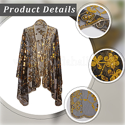 取り外し可能なポリエステルスパンコールショール  服飾材料  ゴールド  1920x640x0.4mm&nbsp;AJEW-WH20072-20A-01