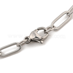 女性用304ステンレススチールペーパークリップチェーンネックレス  ステンレス鋼色  23.23インチ（59cm）&nbsp;NJEW-C011-03P-02