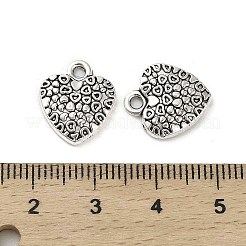 チベット風合金チャーム  カドミウムフリー＆鉛フリー  ハート  アンティークシルバー  14.5x13x2.5mm  穴：1.8mm  約1111個/1000g&nbsp;FIND-M047-40AS