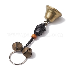 Braided Nylon Thread Pouch Natural Obsidian Pendant Decorations&nbsp;HJEW-JM02103