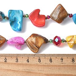 Bohemian Shell Chip Double Layer Necklaces&nbsp;NJEW-C072-04