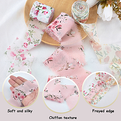 3 Rolls 3 Styles Flower Pattern Polyester Ribbon&nbsp;OCOR-CP0001-28B